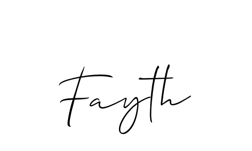 Make a beautiful signature design for name Fayth. With this signature (Allison_Script) style, you can create a handwritten signature for free. Fayth signature style 2 images and pictures png