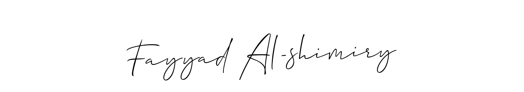 Allison_Script is a professional signature style that is perfect for those who want to add a touch of class to their signature. It is also a great choice for those who want to make their signature more unique. Get Fayyad Al-shimiry name to fancy signature for free. Fayyad Al-shimiry signature style 2 images and pictures png