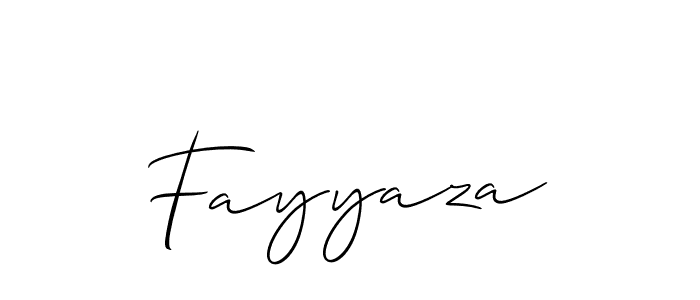 Make a beautiful signature design for name Fayyaza. With this signature (Allison_Script) style, you can create a handwritten signature for free. Fayyaza signature style 2 images and pictures png