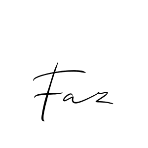 The best way (Allison_Script) to make a short signature is to pick only two or three words in your name. The name Faz include a total of six letters. For converting this name. Faz signature style 2 images and pictures png