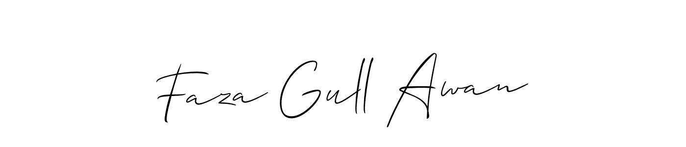 Use a signature maker to create a handwritten signature online. With this signature software, you can design (Allison_Script) your own signature for name Faza Gull Awan. Faza Gull Awan signature style 2 images and pictures png