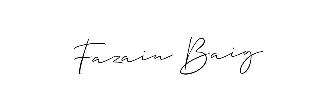 How to make Fazain Baig signature? Allison_Script is a professional autograph style. Create handwritten signature for Fazain Baig name. Fazain Baig signature style 2 images and pictures png