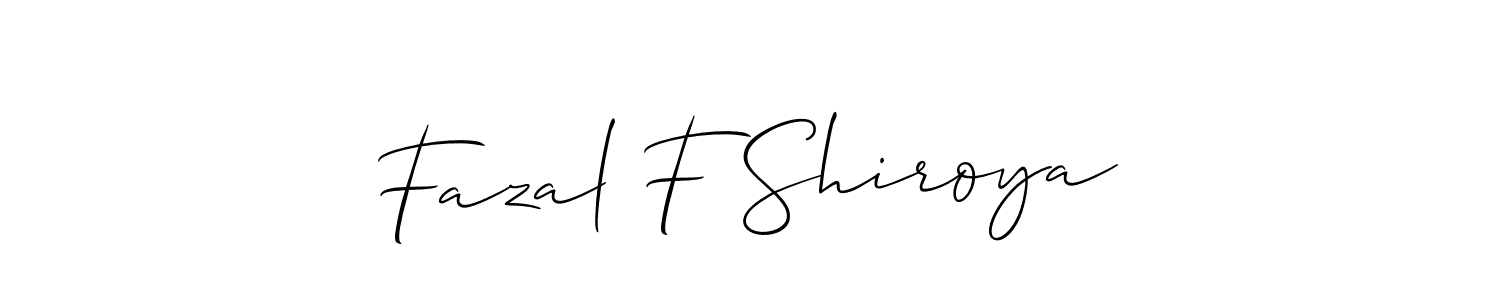 This is the best signature style for the Fazal F Shiroya name. Also you like these signature font (Allison_Script). Mix name signature. Fazal F Shiroya signature style 2 images and pictures png