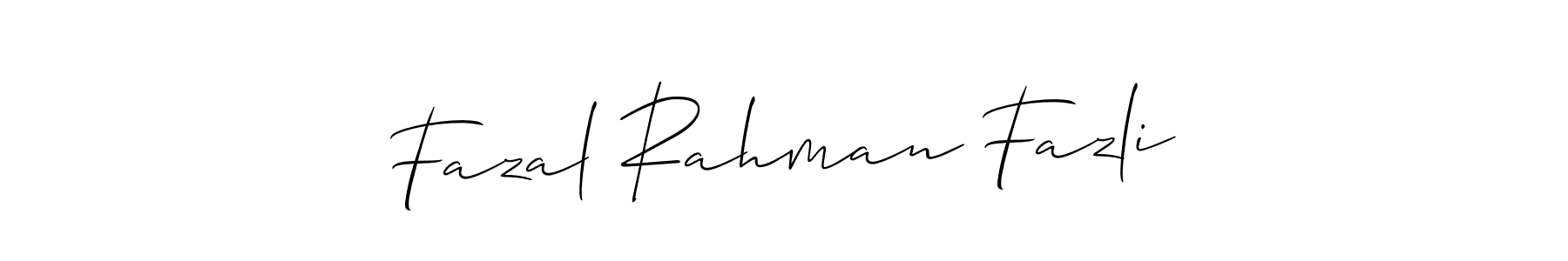 Make a short Fazal Rahman Fazli signature style. Manage your documents anywhere anytime using Allison_Script. Create and add eSignatures, submit forms, share and send files easily. Fazal Rahman Fazli signature style 2 images and pictures png