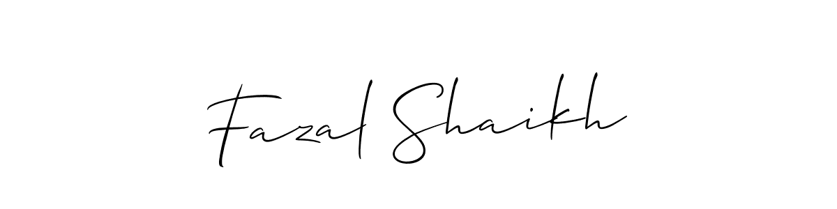 Use a signature maker to create a handwritten signature online. With this signature software, you can design (Allison_Script) your own signature for name Fazal Shaikh. Fazal Shaikh signature style 2 images and pictures png