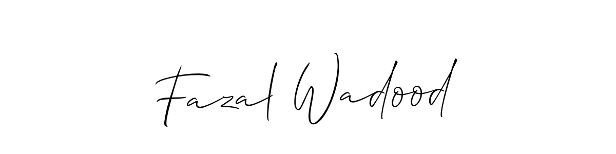 if you are searching for the best signature style for your name Fazal Wadood. so please give up your signature search. here we have designed multiple signature styles  using Allison_Script. Fazal Wadood signature style 2 images and pictures png