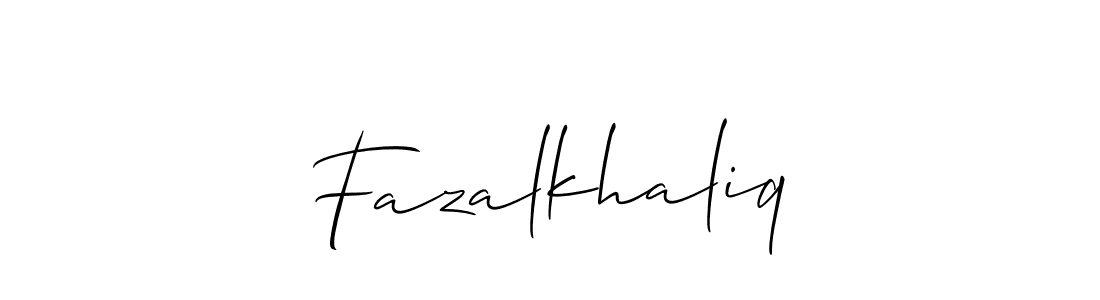 Design your own signature with our free online signature maker. With this signature software, you can create a handwritten (Allison_Script) signature for name Fazalkhaliq. Fazalkhaliq signature style 2 images and pictures png