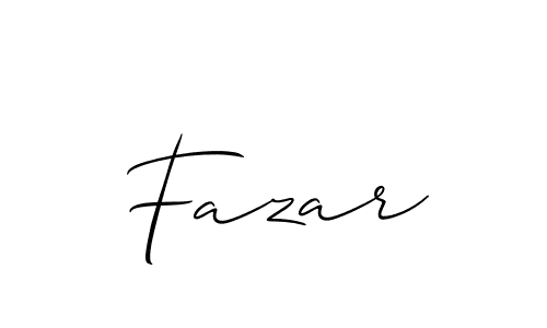Create a beautiful signature design for name Fazar. With this signature (Allison_Script) fonts, you can make a handwritten signature for free. Fazar signature style 2 images and pictures png