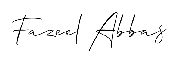 You should practise on your own different ways (Allison_Script) to write your name (Fazeel Abbas) in signature. Don't let someone else do it for you. Fazeel Abbas signature style 2 images and pictures png