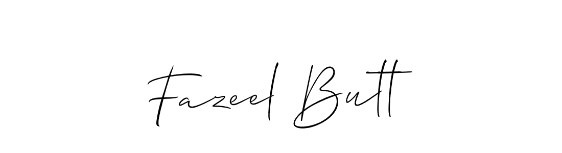 It looks lik you need a new signature style for name Fazeel Butt. Design unique handwritten (Allison_Script) signature with our free signature maker in just a few clicks. Fazeel Butt signature style 2 images and pictures png