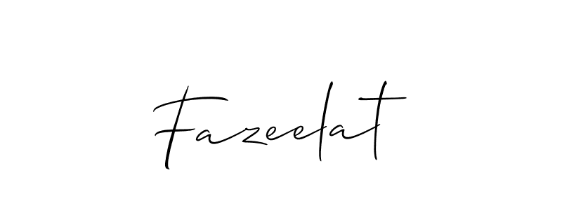 Make a short Fazeelat signature style. Manage your documents anywhere anytime using Allison_Script. Create and add eSignatures, submit forms, share and send files easily. Fazeelat signature style 2 images and pictures png