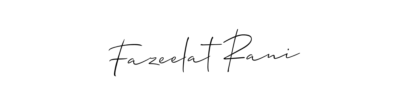 Fazeelat Rani stylish signature style. Best Handwritten Sign (Allison_Script) for my name. Handwritten Signature Collection Ideas for my name Fazeelat Rani. Fazeelat Rani signature style 2 images and pictures png