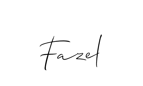 Make a beautiful signature design for name Fazel. With this signature (Allison_Script) style, you can create a handwritten signature for free. Fazel signature style 2 images and pictures png