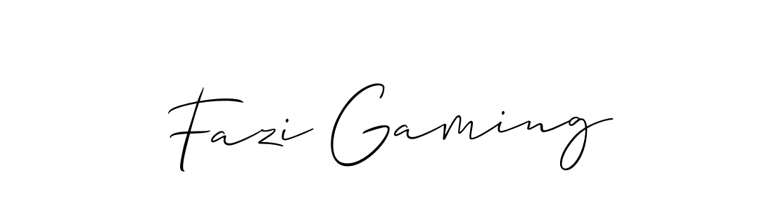 Create a beautiful signature design for name Fazi Gaming. With this signature (Allison_Script) fonts, you can make a handwritten signature for free. Fazi Gaming signature style 2 images and pictures png