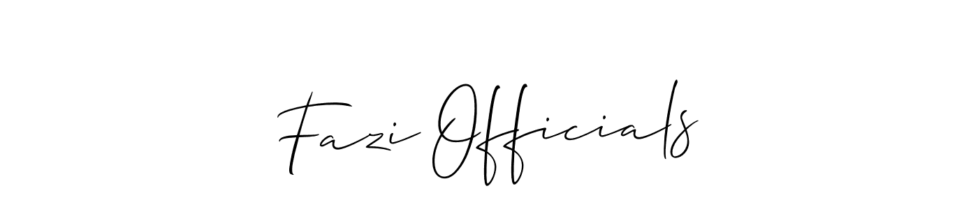 Design your own signature with our free online signature maker. With this signature software, you can create a handwritten (Allison_Script) signature for name Fazi Officials. Fazi Officials signature style 2 images and pictures png