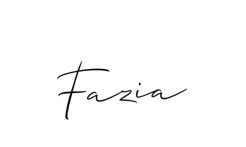 Use a signature maker to create a handwritten signature online. With this signature software, you can design (Allison_Script) your own signature for name Fazia. Fazia signature style 2 images and pictures png