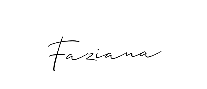 Use a signature maker to create a handwritten signature online. With this signature software, you can design (Allison_Script) your own signature for name Faziana. Faziana signature style 2 images and pictures png