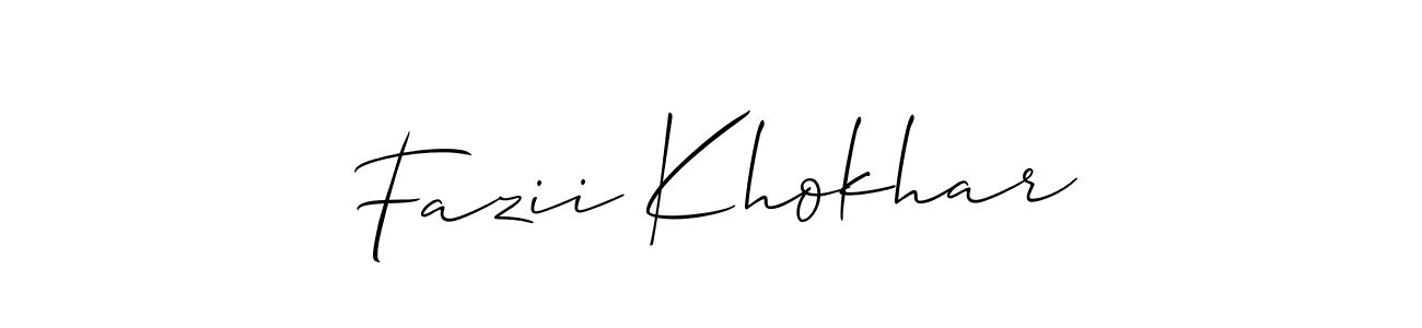 Create a beautiful signature design for name Fazii Khokhar. With this signature (Allison_Script) fonts, you can make a handwritten signature for free. Fazii Khokhar signature style 2 images and pictures png