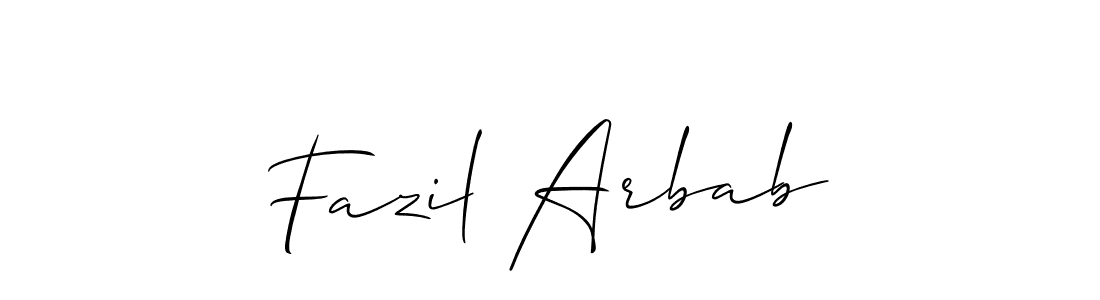Also we have Fazil Arbab name is the best signature style. Create professional handwritten signature collection using Allison_Script autograph style. Fazil Arbab signature style 2 images and pictures png