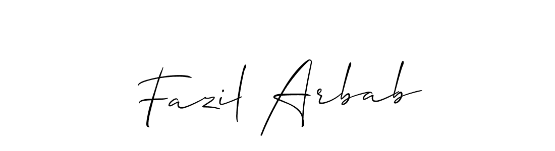 Also we have Fazil Arbab name is the best signature style. Create professional handwritten signature collection using Allison_Script autograph style. Fazil Arbab signature style 2 images and pictures png