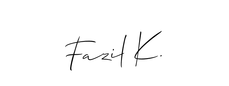 Once you've used our free online signature maker to create your best signature Allison_Script style, it's time to enjoy all of the benefits that Fazil K. name signing documents. Fazil K. signature style 2 images and pictures png