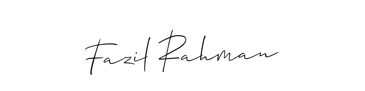 How to make Fazil Rahman name signature. Use Allison_Script style for creating short signs online. This is the latest handwritten sign. Fazil Rahman signature style 2 images and pictures png