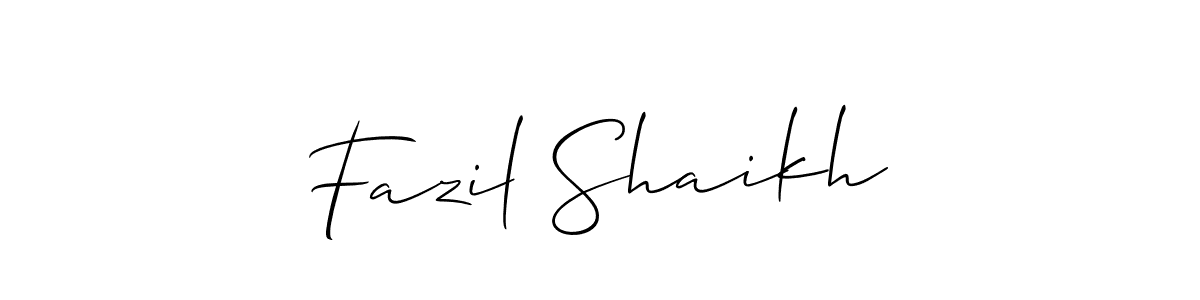 Also You can easily find your signature by using the search form. We will create Fazil Shaikh name handwritten signature images for you free of cost using Allison_Script sign style. Fazil Shaikh signature style 2 images and pictures png