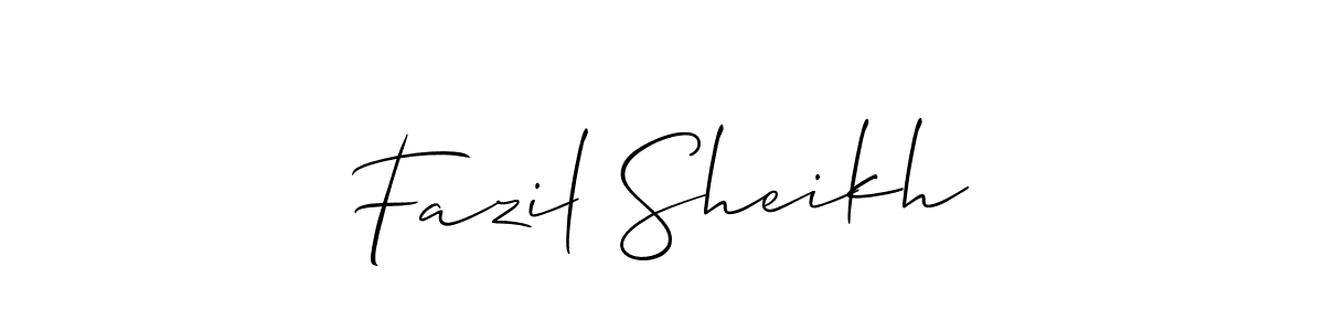 Also we have Fazil Sheikh name is the best signature style. Create professional handwritten signature collection using Allison_Script autograph style. Fazil Sheikh signature style 2 images and pictures png