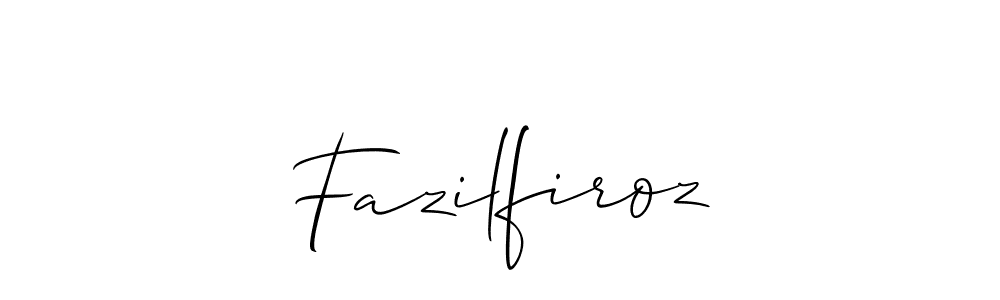 The best way (Allison_Script) to make a short signature is to pick only two or three words in your name. The name Fazilfiroz include a total of six letters. For converting this name. Fazilfiroz signature style 2 images and pictures png