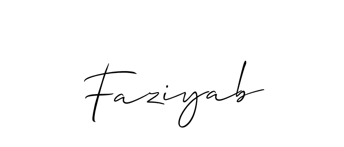 It looks lik you need a new signature style for name Faziyab. Design unique handwritten (Allison_Script) signature with our free signature maker in just a few clicks. Faziyab signature style 2 images and pictures png