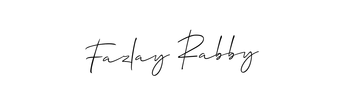 How to make Fazlay Rabby name signature. Use Allison_Script style for creating short signs online. This is the latest handwritten sign. Fazlay Rabby signature style 2 images and pictures png