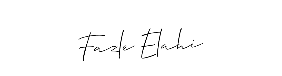 Use a signature maker to create a handwritten signature online. With this signature software, you can design (Allison_Script) your own signature for name Fazle Elahi. Fazle Elahi signature style 2 images and pictures png
