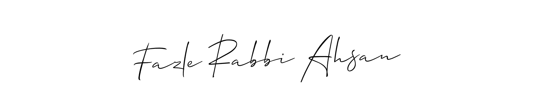 How to make Fazle Rabbi Ahsan signature? Allison_Script is a professional autograph style. Create handwritten signature for Fazle Rabbi Ahsan name. Fazle Rabbi Ahsan signature style 2 images and pictures png