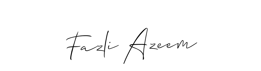 How to make Fazli Azeem name signature. Use Allison_Script style for creating short signs online. This is the latest handwritten sign. Fazli Azeem signature style 2 images and pictures png