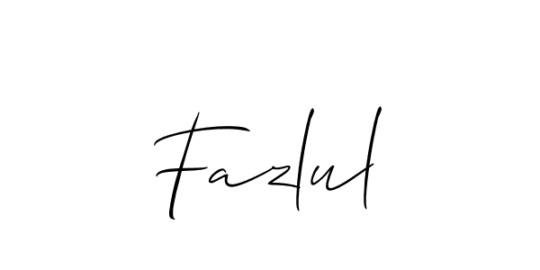 Use a signature maker to create a handwritten signature online. With this signature software, you can design (Allison_Script) your own signature for name Fazlul. Fazlul signature style 2 images and pictures png