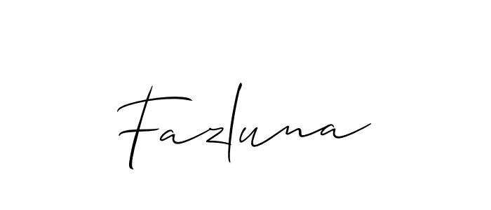 Make a short Fazluna signature style. Manage your documents anywhere anytime using Allison_Script. Create and add eSignatures, submit forms, share and send files easily. Fazluna signature style 2 images and pictures png