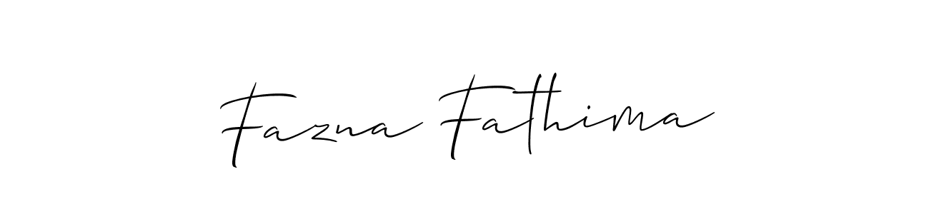 Make a beautiful signature design for name Fazna Fathima. With this signature (Allison_Script) style, you can create a handwritten signature for free. Fazna Fathima signature style 2 images and pictures png