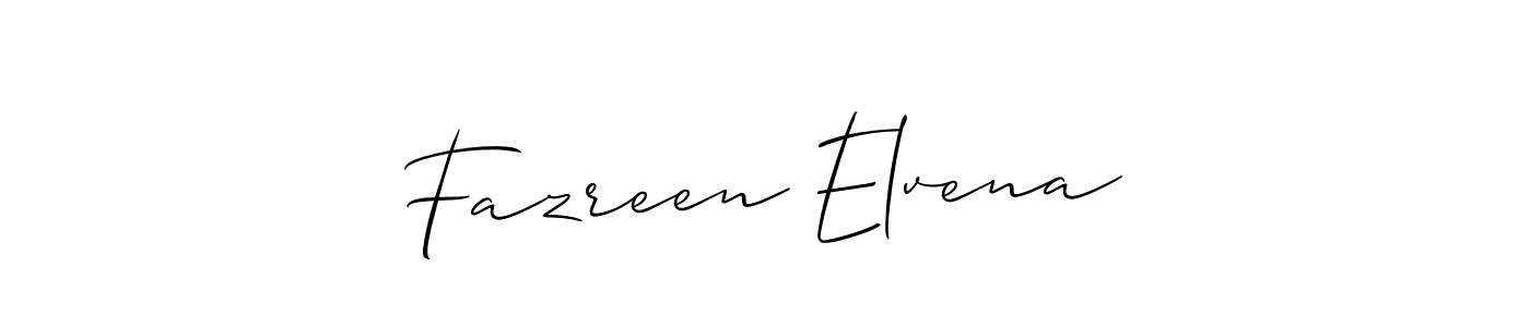 How to make Fazreen Elvena signature? Allison_Script is a professional autograph style. Create handwritten signature for Fazreen Elvena name. Fazreen Elvena signature style 2 images and pictures png