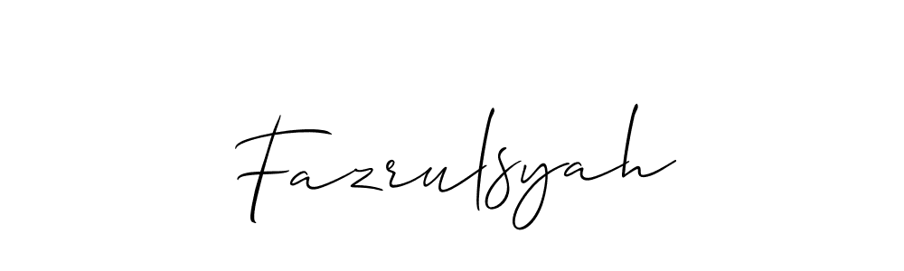 How to make Fazrulsyah name signature. Use Allison_Script style for creating short signs online. This is the latest handwritten sign. Fazrulsyah signature style 2 images and pictures png