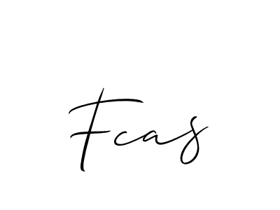 Make a beautiful signature design for name Fcas. With this signature (Allison_Script) style, you can create a handwritten signature for free. Fcas signature style 2 images and pictures png