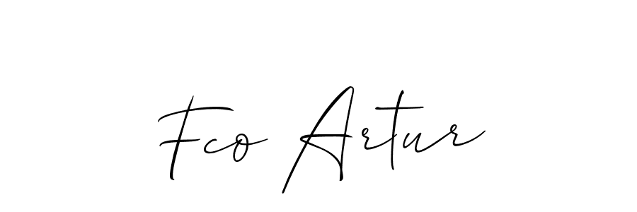 Design your own signature with our free online signature maker. With this signature software, you can create a handwritten (Allison_Script) signature for name Fco Artur. Fco Artur signature style 2 images and pictures png