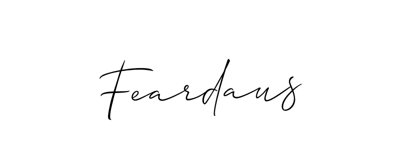 Make a beautiful signature design for name Feardaus. With this signature (Allison_Script) style, you can create a handwritten signature for free. Feardaus signature style 2 images and pictures png