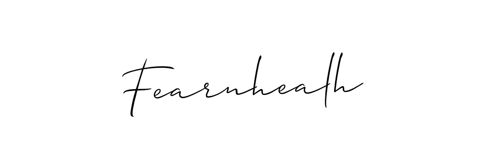 Use a signature maker to create a handwritten signature online. With this signature software, you can design (Allison_Script) your own signature for name Fearnhealh. Fearnhealh signature style 2 images and pictures png