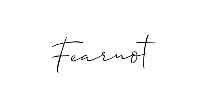 Design your own signature with our free online signature maker. With this signature software, you can create a handwritten (Allison_Script) signature for name Fearnot. Fearnot signature style 2 images and pictures png