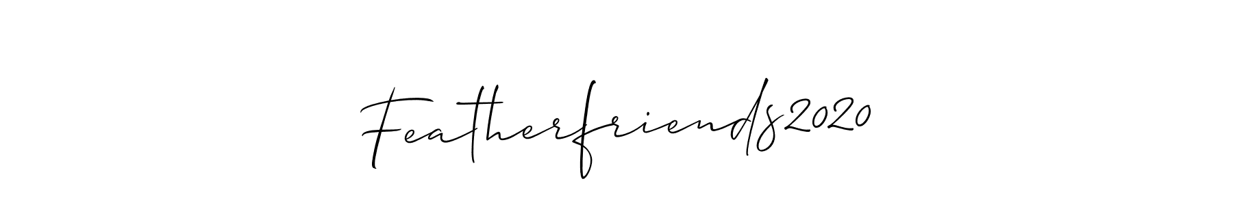 Also You can easily find your signature by using the search form. We will create Featherfriends2020 name handwritten signature images for you free of cost using Allison_Script sign style. Featherfriends2020 signature style 2 images and pictures png