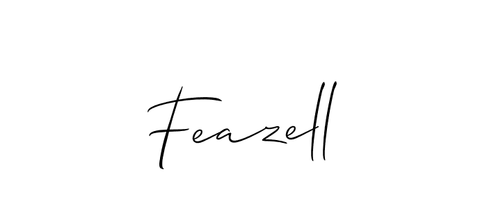 How to make Feazell name signature. Use Allison_Script style for creating short signs online. This is the latest handwritten sign. Feazell signature style 2 images and pictures png