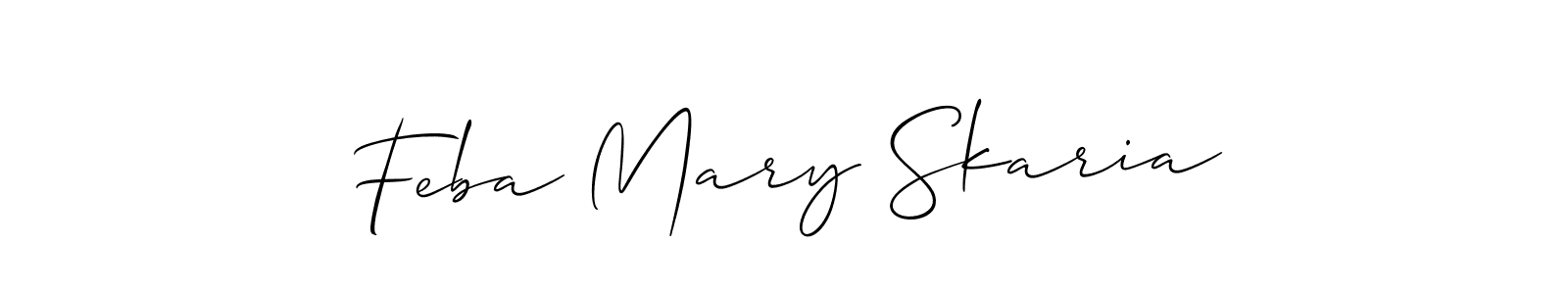 Make a beautiful signature design for name Feba Mary Skaria. With this signature (Allison_Script) style, you can create a handwritten signature for free. Feba Mary Skaria signature style 2 images and pictures png