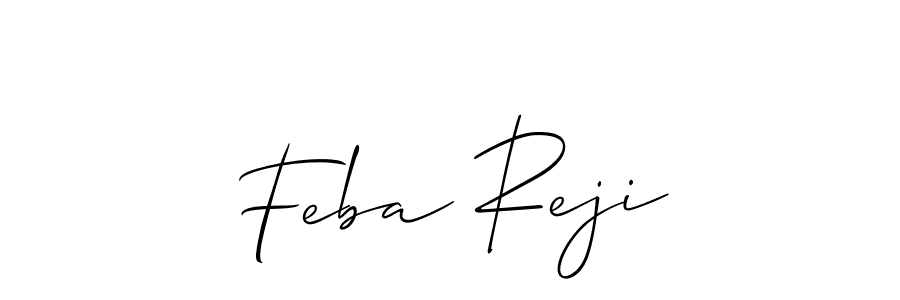 Allison_Script is a professional signature style that is perfect for those who want to add a touch of class to their signature. It is also a great choice for those who want to make their signature more unique. Get Feba Reji name to fancy signature for free. Feba Reji signature style 2 images and pictures png