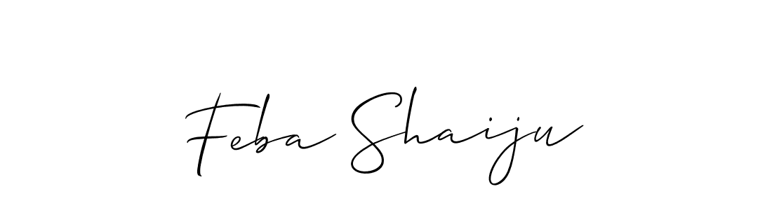 Design your own signature with our free online signature maker. With this signature software, you can create a handwritten (Allison_Script) signature for name Feba Shaiju. Feba Shaiju signature style 2 images and pictures png