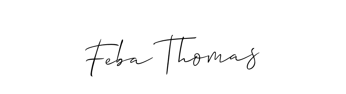 Also we have Feba Thomas name is the best signature style. Create professional handwritten signature collection using Allison_Script autograph style. Feba Thomas signature style 2 images and pictures png